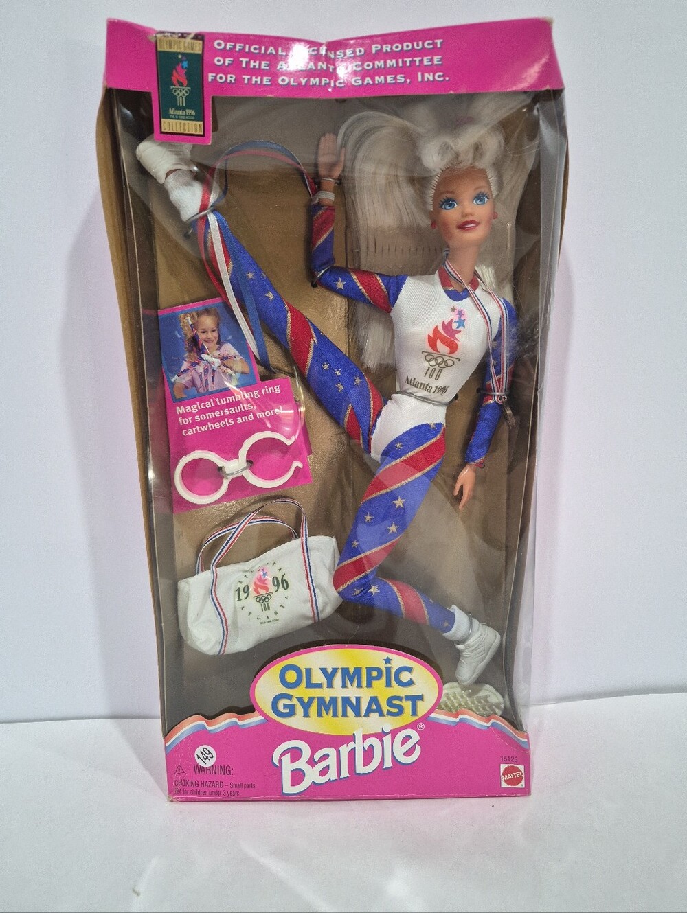 Vintage Barbie Doll 1996 Olympic Gymnast Atlanta USA Blonde Mattel NIB